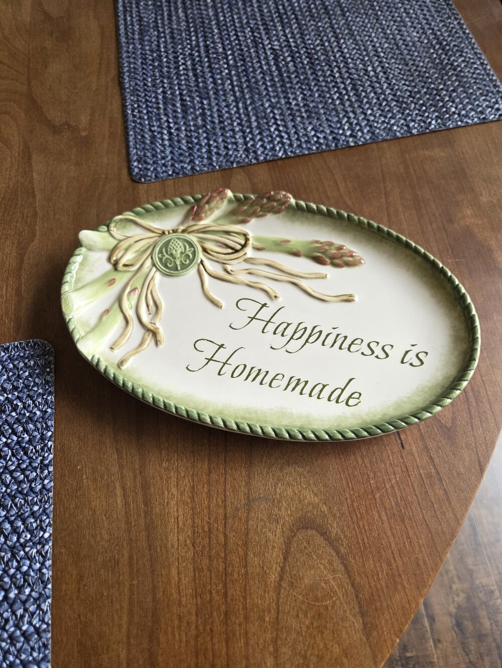 Fitz & Floyd Giardino "Happiness Is Hormade Oval 3D Plate